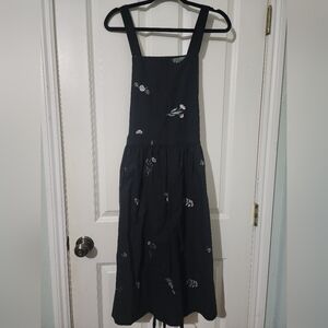 Black Floral Apron Dress